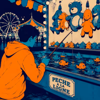 Tenter de gagner le gros lot en faisant de la p&ecirc;che &agrave; la ligne.