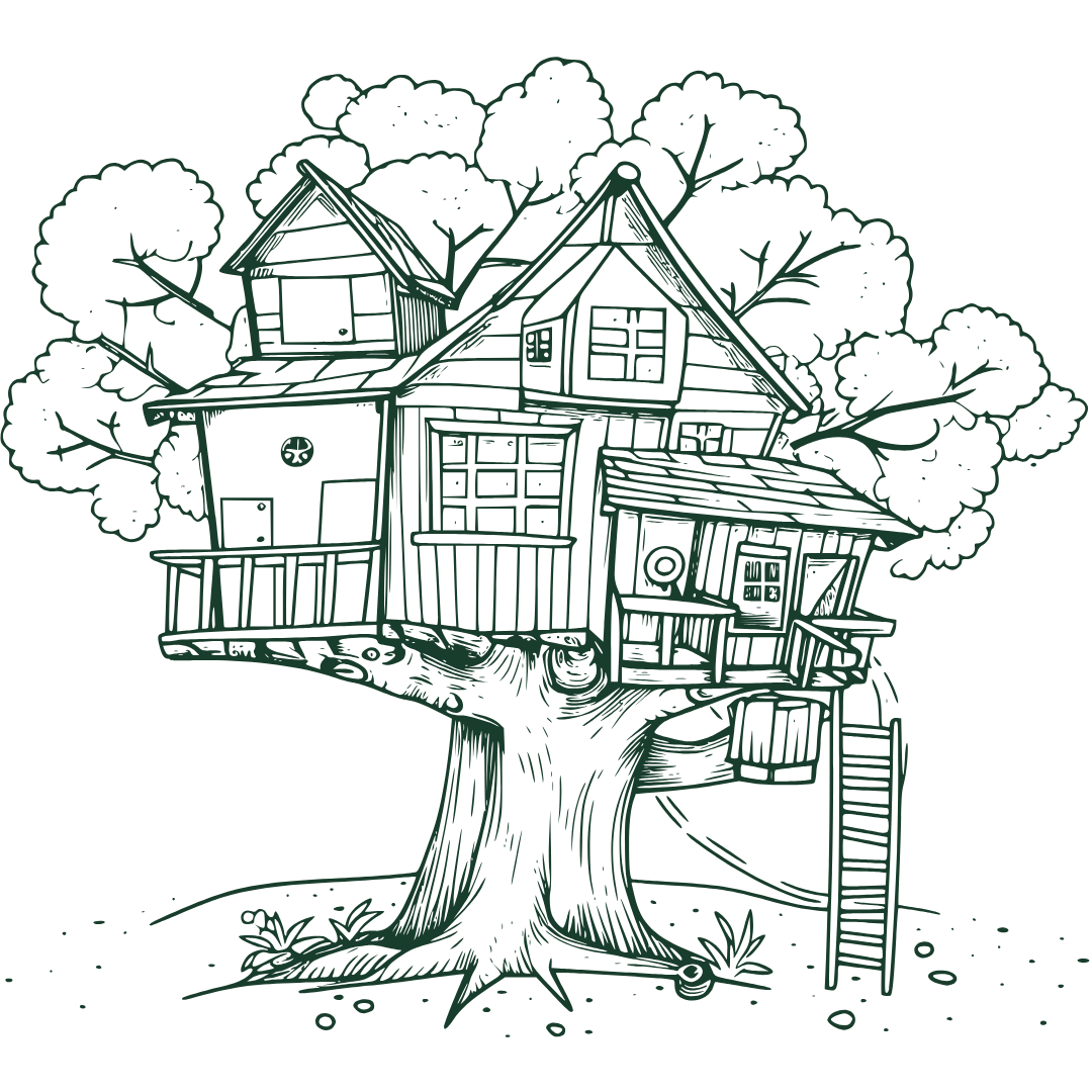 Grande habitation perchée dans un arbre sur l’île Meublière