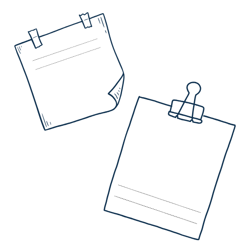 Les post-it utilisés pour construire l’histoire des Oubliés d’Ægir